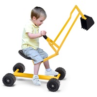 Costway Metal Sand Digger Ride on Excavator w/Swivel Seat & 5" Wheels Outdoor Garden Beach Sandpit