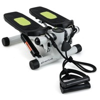 Costway Mini Stepper w/Resistance Rope Adjustable Aerobic Trainer Stair Step Machine Exercise Fitness White