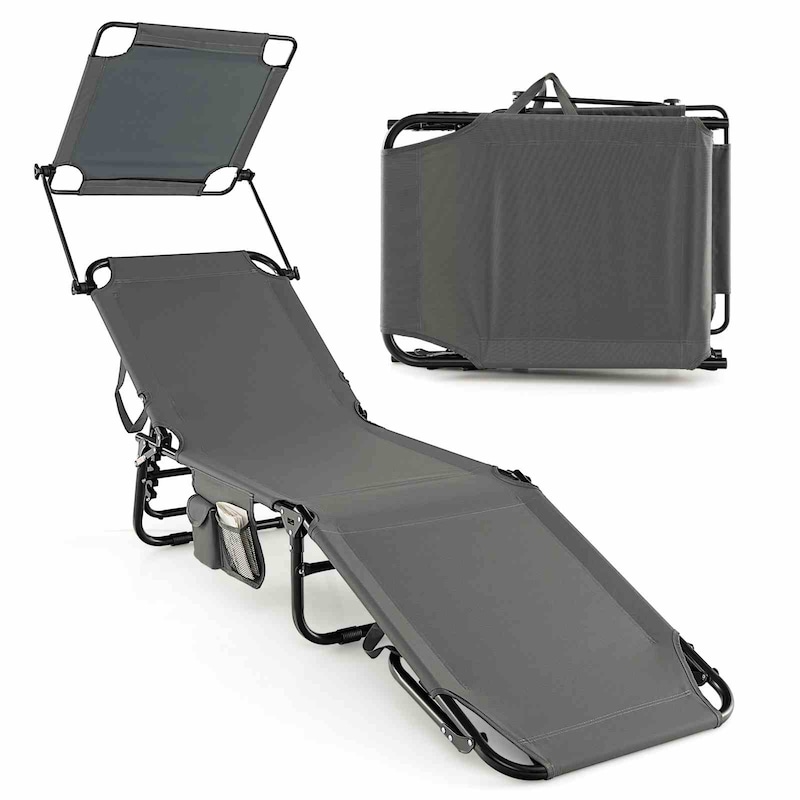Buy Costway Outdoor Folding Sun Lounger Bed Reclining Beach Deck Chair