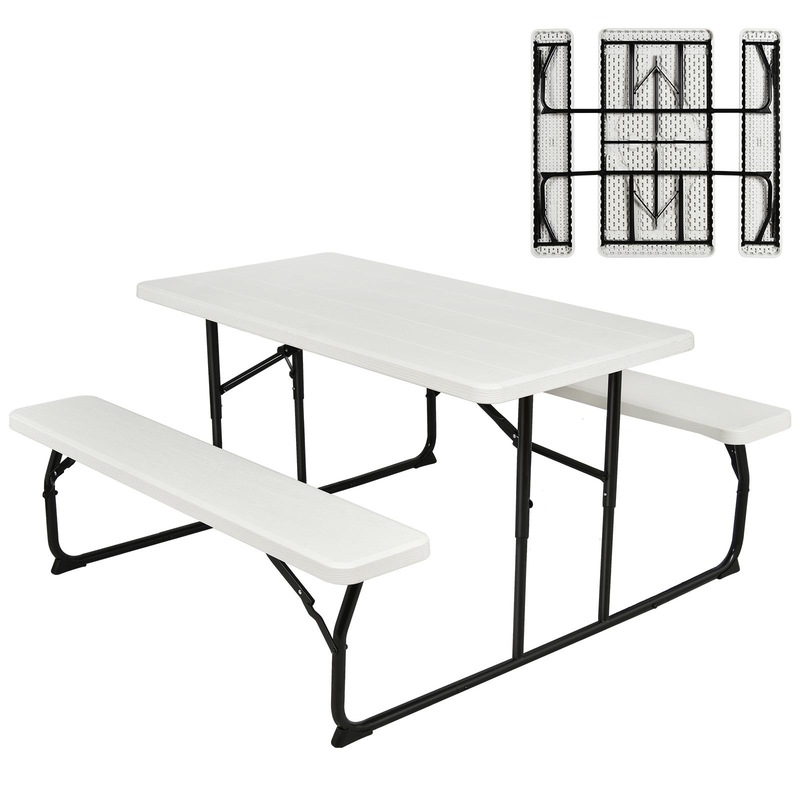 Costway Outdoor Furniture Folding Picnic Table and Chairs Camping Bench