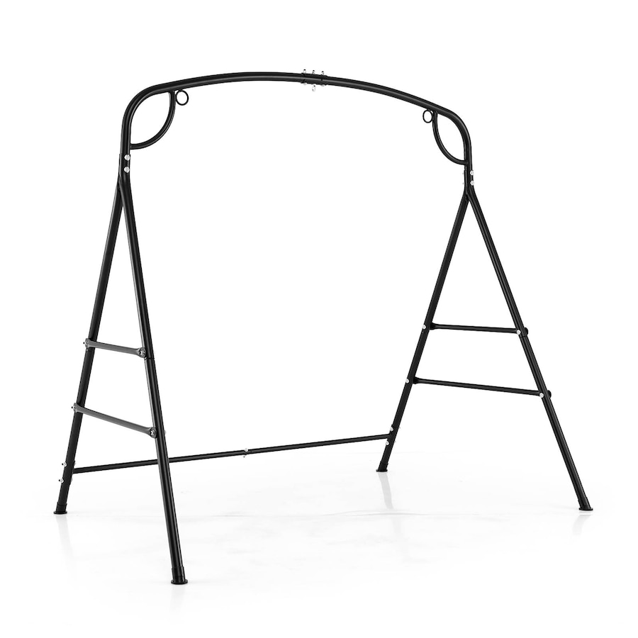 Costway Outdoor Swing Frame Heavy-duty Swing Support Hammock Metal Stand w/Double Side Bars & 2-Ring Design
