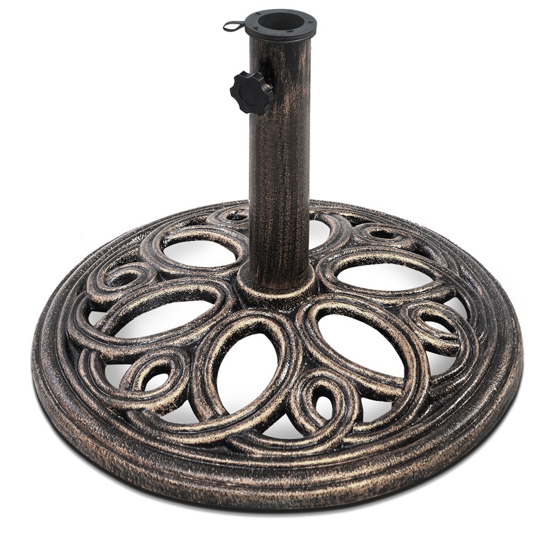 Buy Costway Outdoor Umbrella Base Cast Iron Parasol Stand Rust