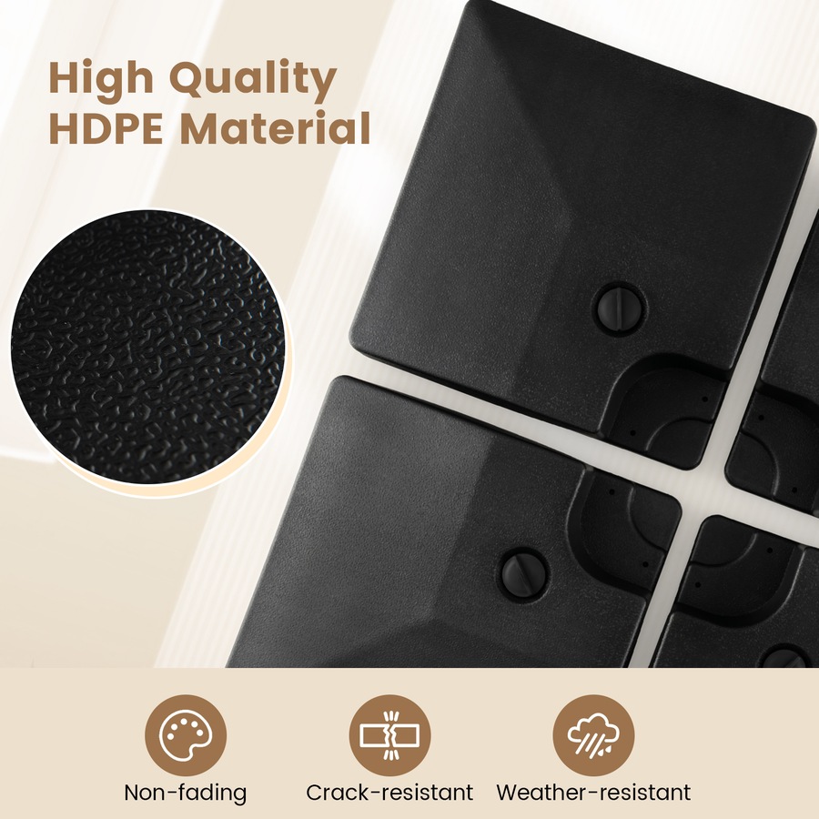 Costway Outdoor Umbrella Base Heavy Duty Cantilever Umbrella Holder Parasol Stand All Weather Black