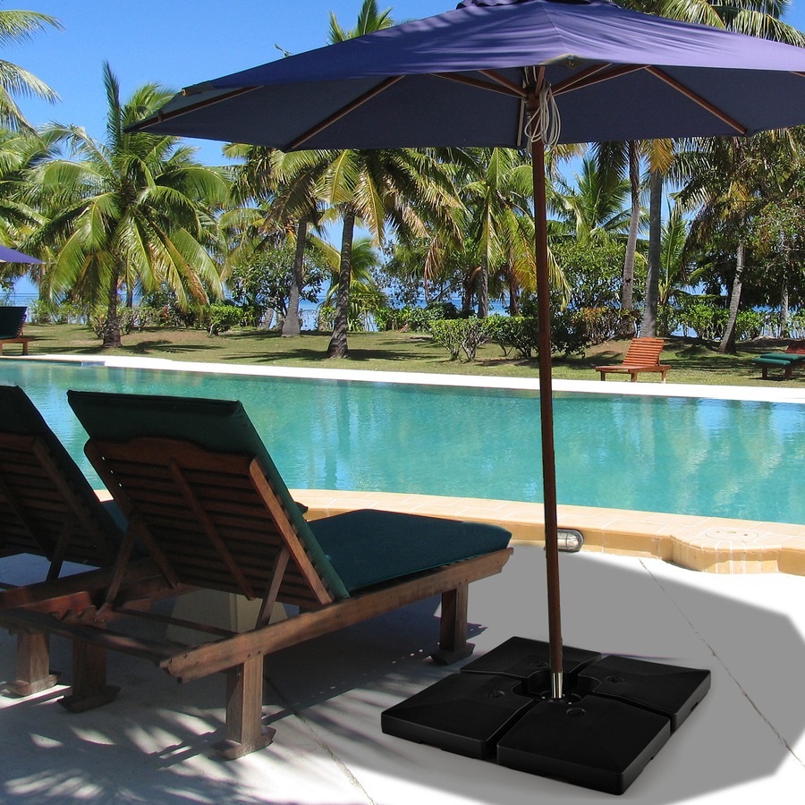 Costway Outdoor Umbrella Base Heavy Duty Cantilever Umbrella Holder Parasol Stand All Weather Black