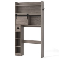 Costway Over the Toilet Bathroom Storage Cabinet Space-Saving Cupboard Grey
