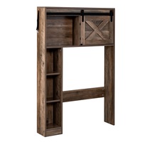 Costway Over Toilet Storage Cabinet Laundry Shelf Rack Bathroom Organizer Retro Grey