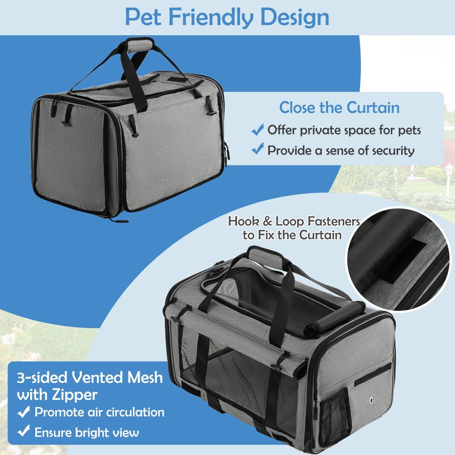 Costway Pet Stroller Rolling Cat Dog Travel Carrier Bag Pushchair Carry Strap Litter Bag