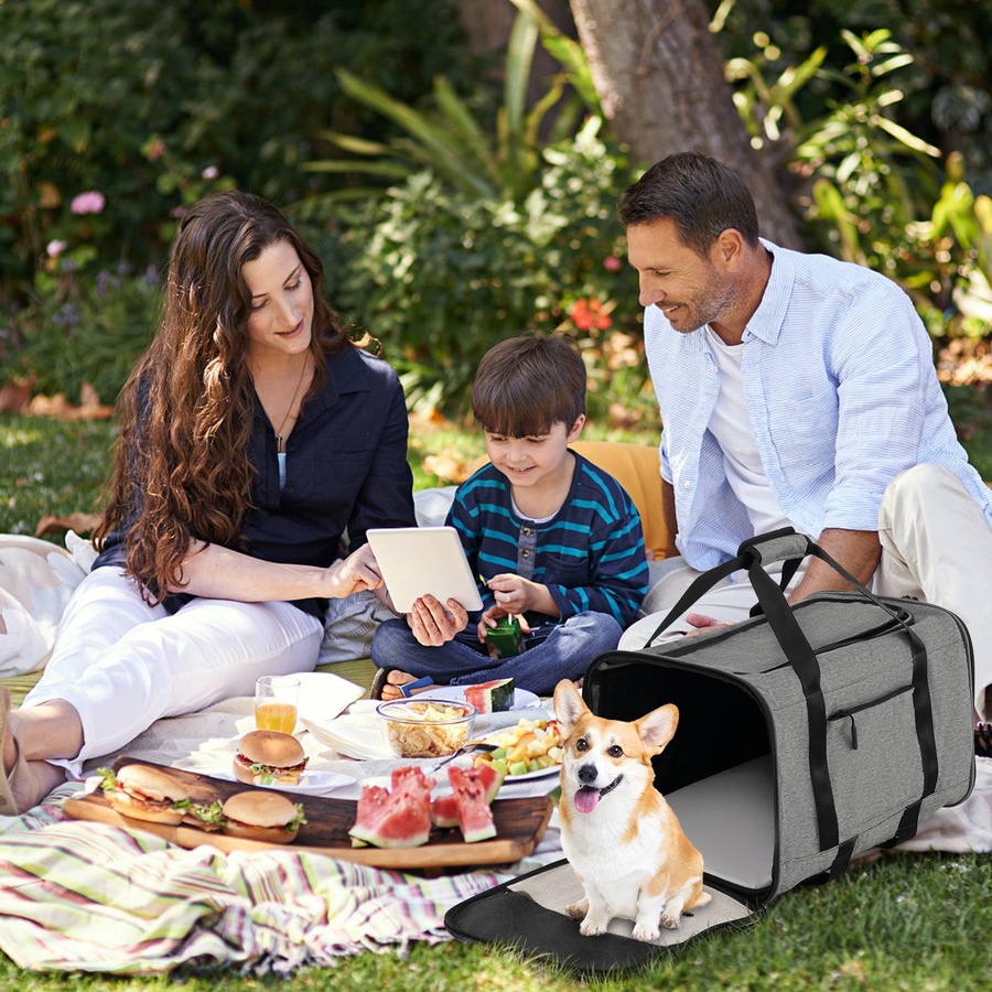 Costway Pet Stroller Rolling Cat Dog Travel Carrier Bag Pushchair Carry Strap Litter Bag