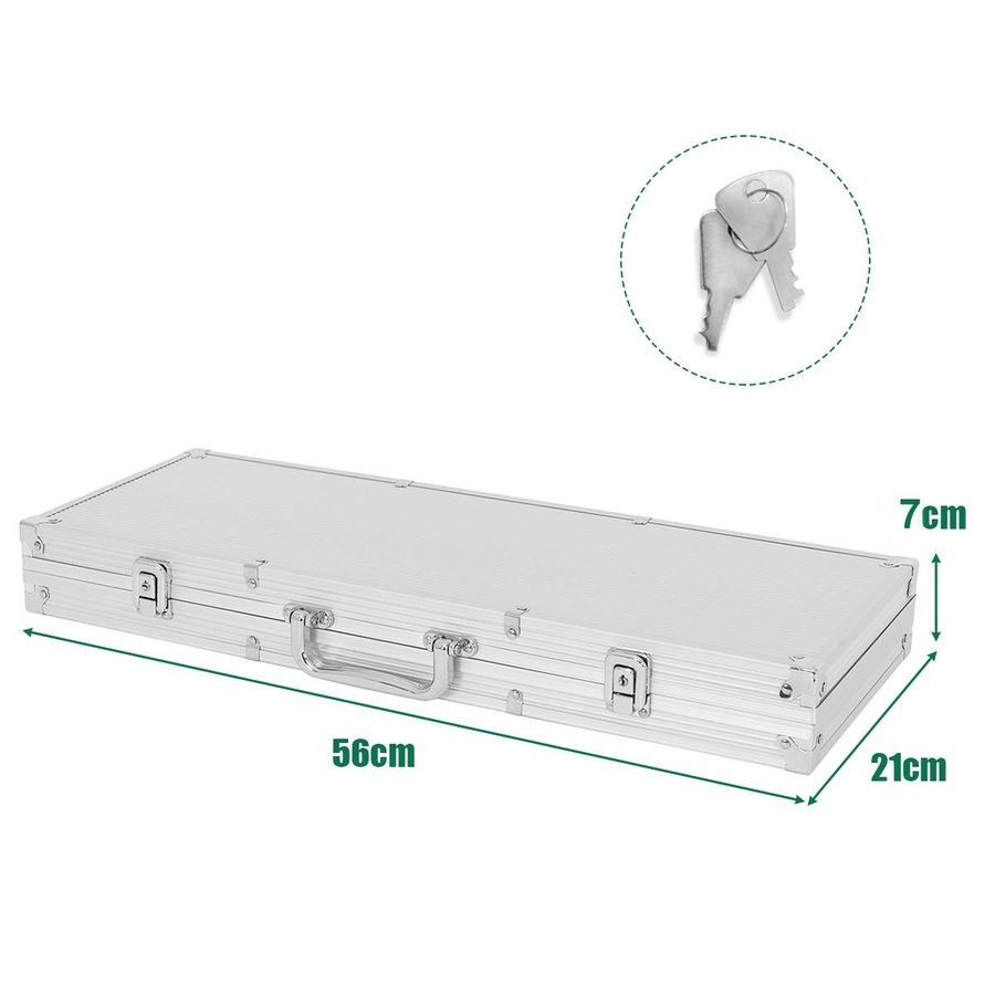 Costway Poker Chip Set 500PC Chips Texas Hold'em Poker Sets Casino Playing Cards Dice Gamble Game Party, Silver