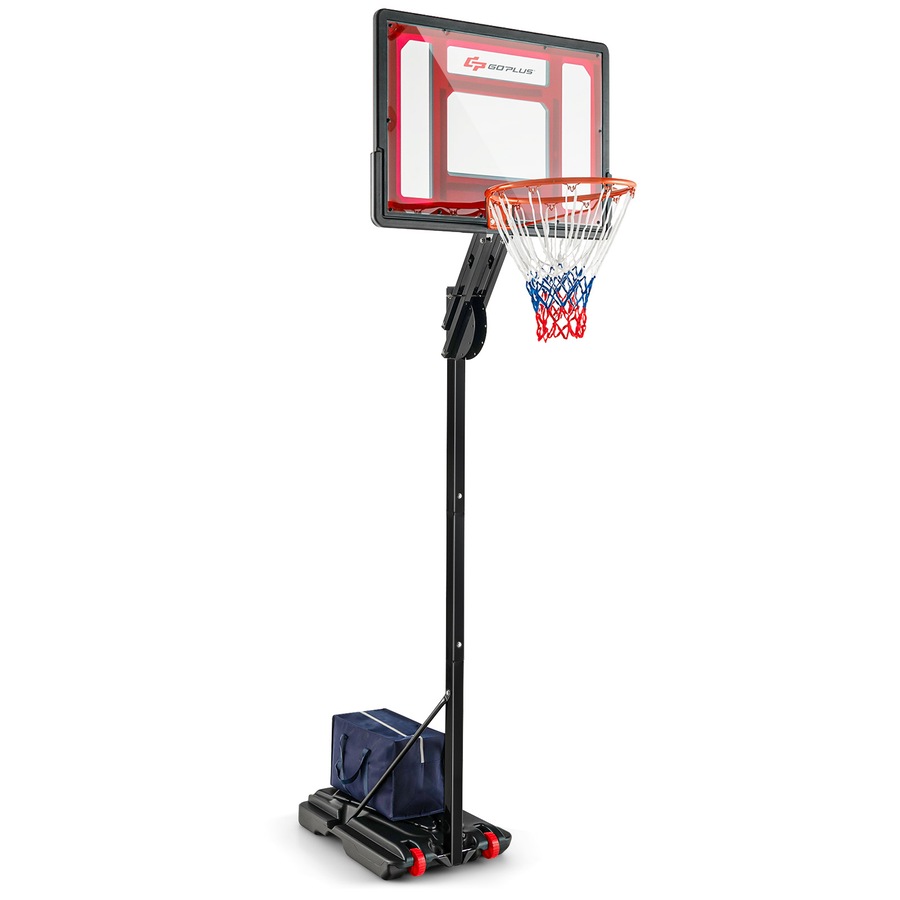 Costway Portable Basketball Hoop System Stand Heavy Duty Basketball Ring Adjustable w/Wheels Weight Bag Outdoor