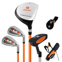 Costway Junior Golf Clubs Set w/Stand Bag Right Hand Orange