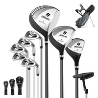 Costway Complete Men Golf Clubs Set Starters Pro w/Stand Bag 10PCS Alloy/Graphite Drive Right Hand Grey