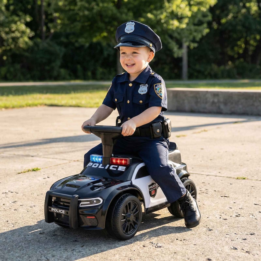 Costway Push Ride on Car Sliding Car Foot-to-Floor Police Car Electric Vehicle Toy Gift