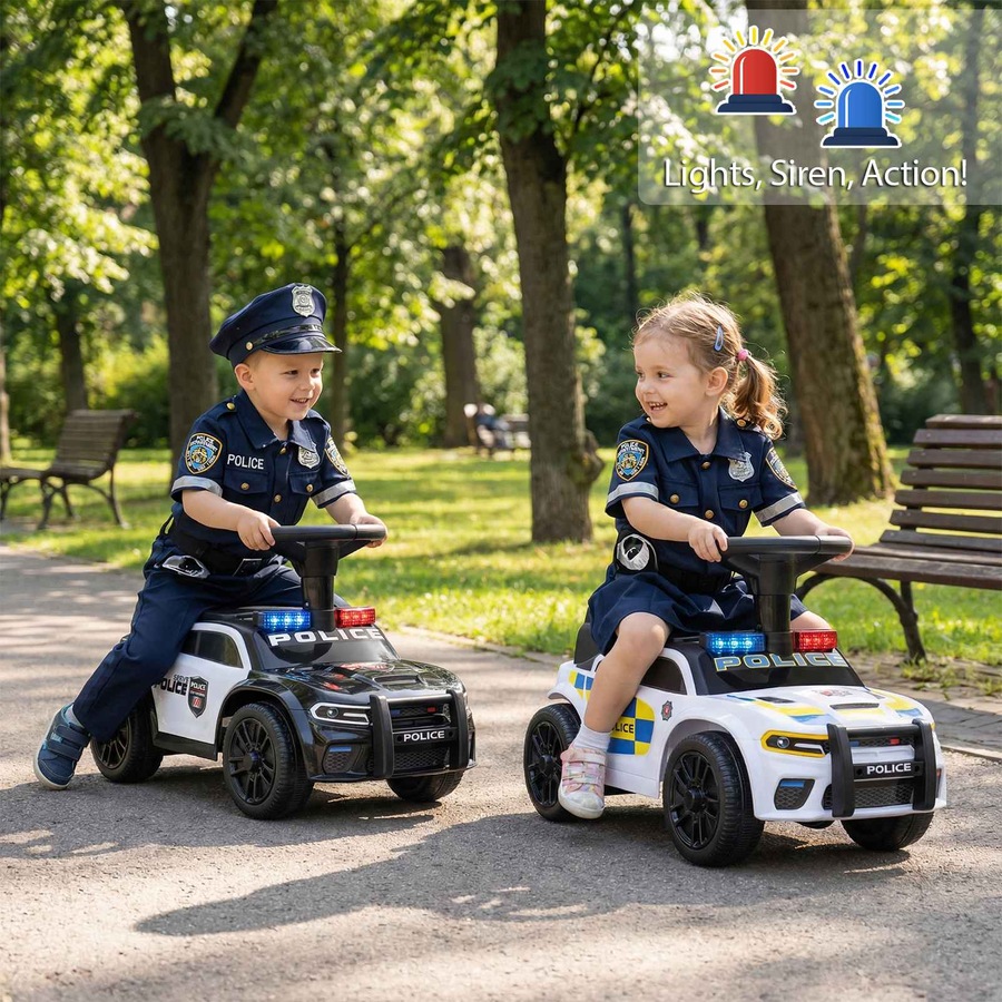 Costway Push Ride on Car Sliding Car Foot-to-Floor Police Car Electric Vehicle Toy Gift