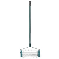 Costway Rust-Resistant Garden Roller Lawn Aerator Rolling Scarifier w/Steel Spike Gardening Tool Grass Yard Farm