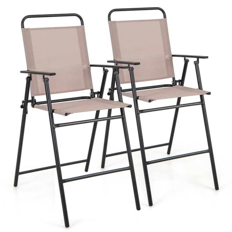 Buy Costway Set of 2 Folding Bar Chairs Patio Dining Chair Outdoor Bar