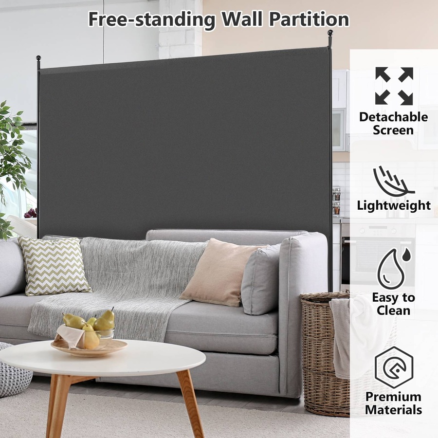 Buy Costway Single Panel Rolling Room Divider Privacy Screen Room ...