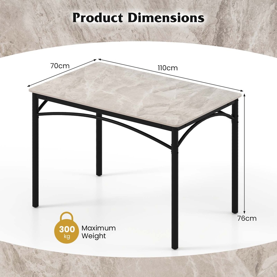 Costway Sintered Stone Dining Table for 4 People Kitchen Restaurant Cafe Table w/Faux Marble Tabletop