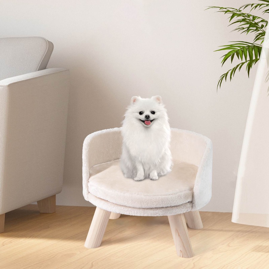 Costway Small Dogs & Cats Sofa Bed Pet Sleeping Couch w/Detachable Round Padded Cushion Elevated Pet Bed Furniture