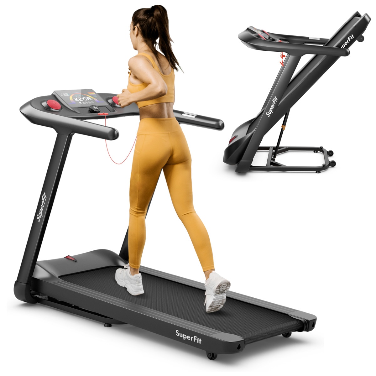 Costway Electric Treadmill Folding 4.75HP Voice Control 20 Preset Programs Auto Incline Australia