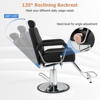 Costway Swivel Salon Chair Stool Hydraulic Barber Recliner Armchair w/Footrest Hairdressing