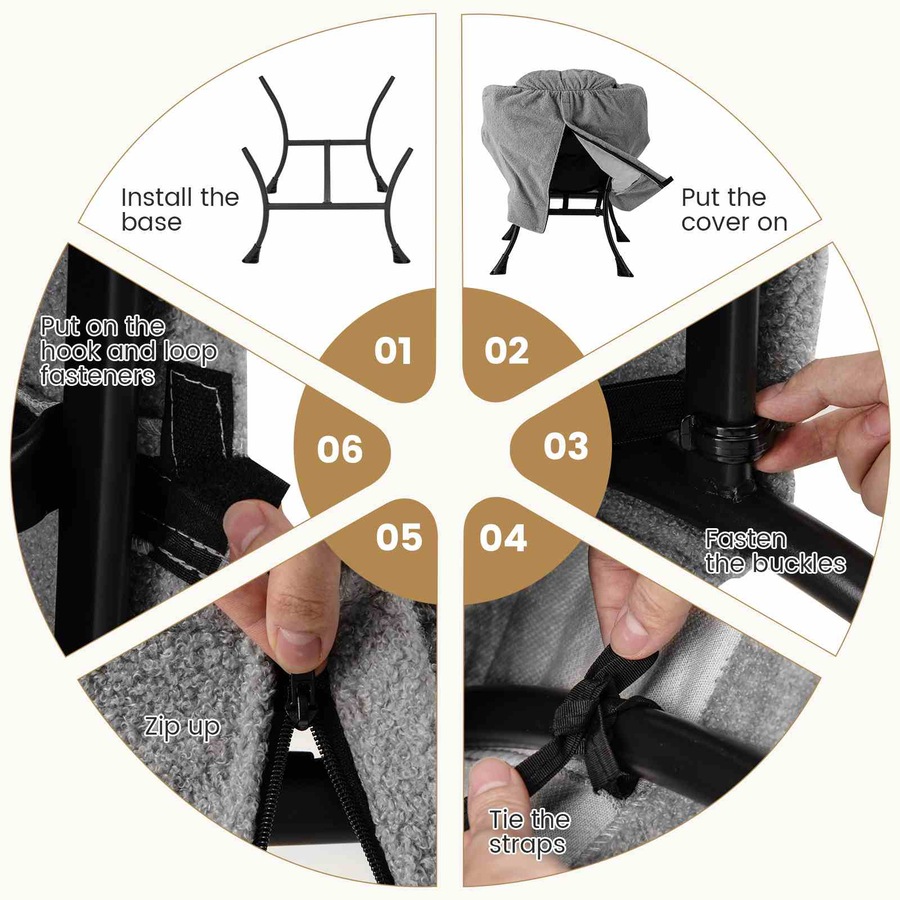 Costway Upholstered Lounge Chair Ottoman Modern Sofa Accent Armchair Couch w/Folding Footstool & Storage Pocket Grey