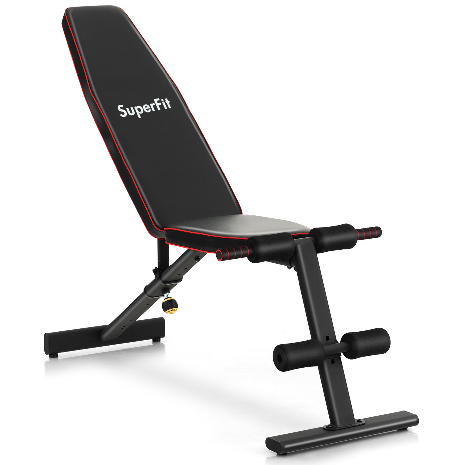 Costway Weight Bench Press Adjustable Flat Incline w/Grip&Foot Support Fitness Equipment Gym