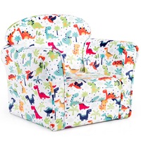Costway Dinosaur Plush Chair Wood Lounge Sofa Upholstered Armchair Couch Bedroom Birthday Gift