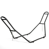 Double Hammock Chair Stand Metal Frame Outdoor Hanging Swing Chair Bed 2 Person Camping Garden Patio Beach w/2 Chains & 2 S-hooks