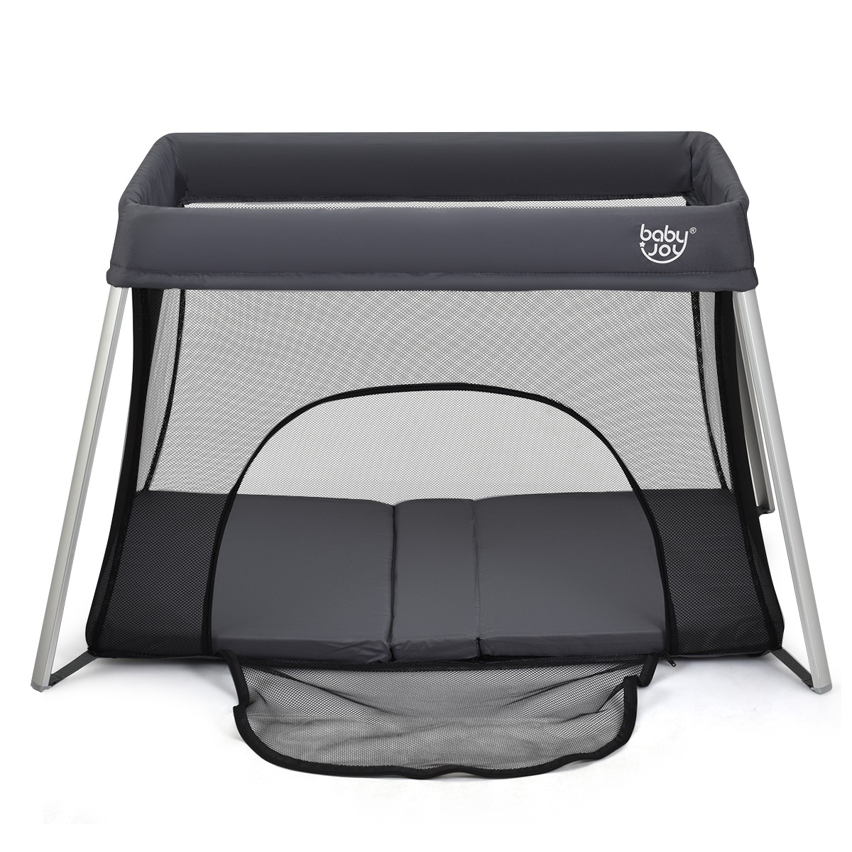 Folding top travel crib