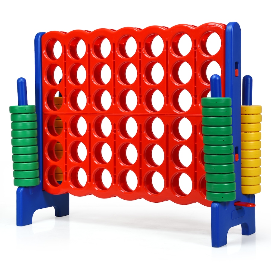 Costway Giant Connect 4 In A Row Jumbo 4-To-Score Game Set Adults Family Outdoor Fun Play Toy Gift Red