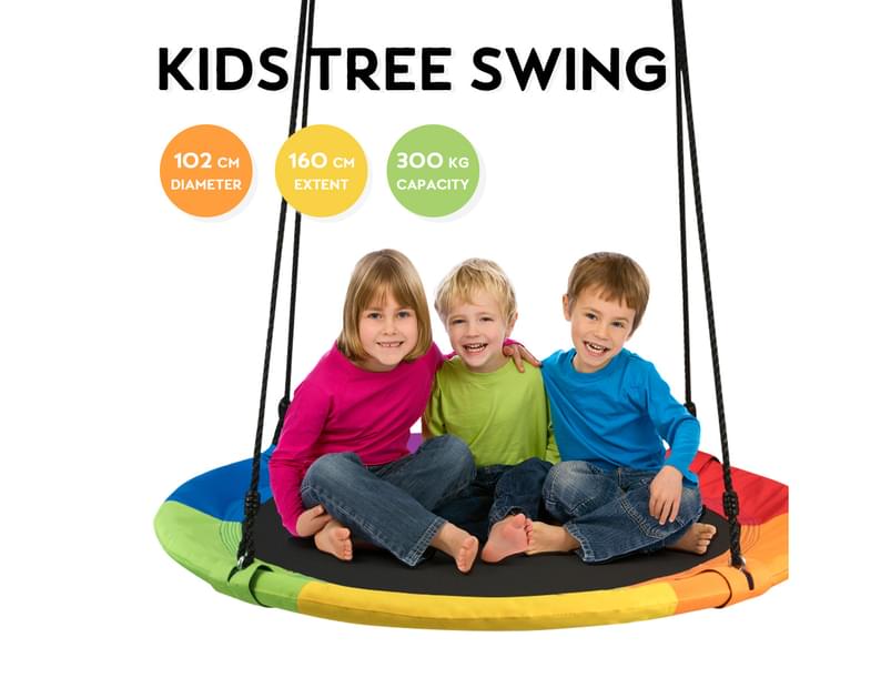 Costway Giant Tree Swing - 100cm / Rainbow / Yard Play Equipment