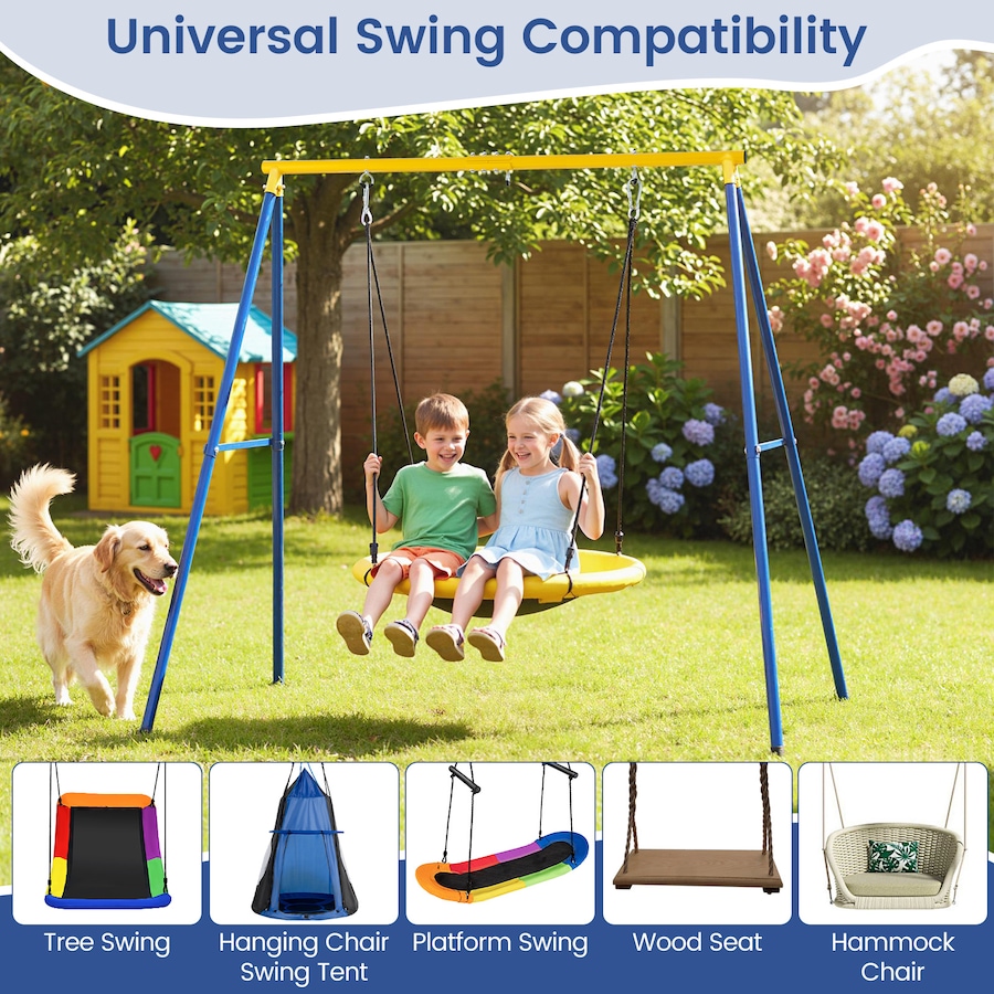 Playground Rack Buy Costway Metal Swing Stand A-Frame Outdoor Hammock Rack Playground ...