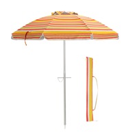 Costway Outdoor Umbrella Beach Canopy Sun Shade Tilting Parasol Shelter UPF50+ Garden Patio Deck w/Carry Bag Yellow