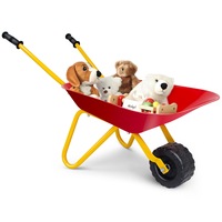 Costway Rolling Metal Wheelbarrow Dump Cart Outdoor Garden Yard Play Toy Set Red