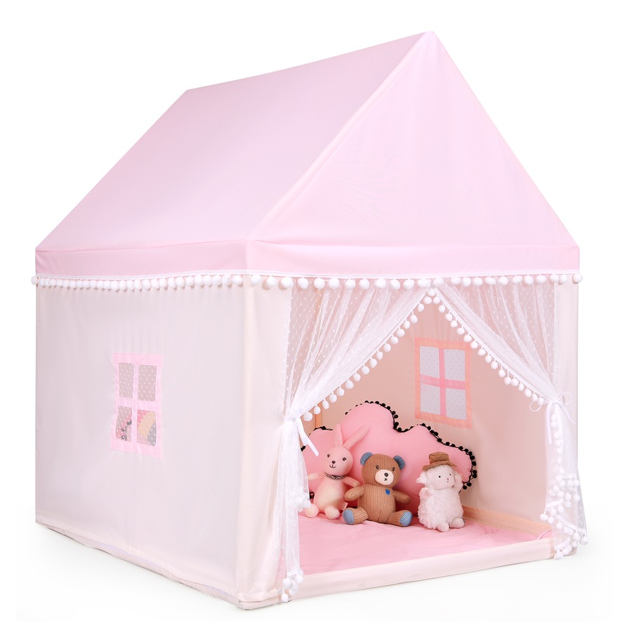 Buy Costway Play Tent Princess Castle Playhouse Cubby Toy w/Cotton Mat ...