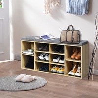 Shoe Cabinet Bench Shoe Storage Rack Wooden Organizer Shelf Cupboard Box Padded Seat Hallway Furniture