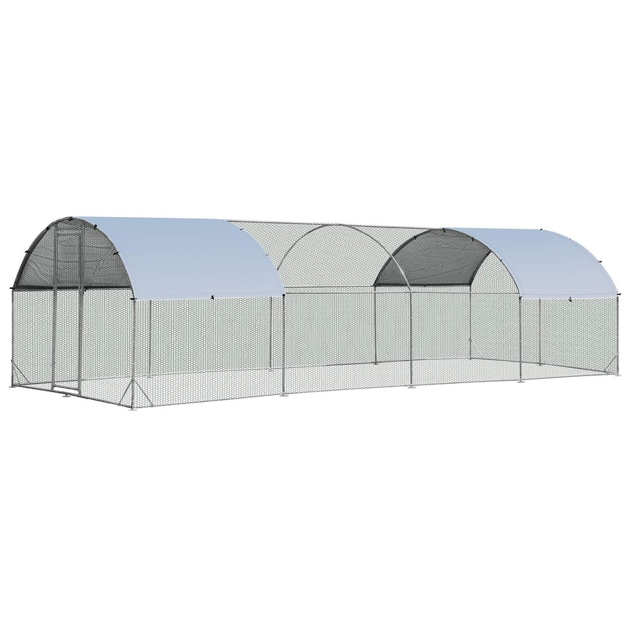 Costway Chicken Coop 7.6x2.8x1.95m Extra Large Cage Run Walk-in Rabbit Hutch Anti-UV, Outdoor Yard Farm
