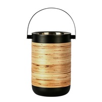 Belle Rattan & Onyx Stainless Steel Wine Cooler