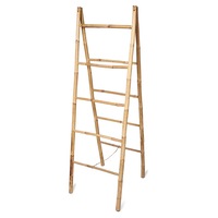 VidaXL Double Towel Ladder With 5 Rungs Bamboo 50x160 Cm Bathroom Rack Holder On