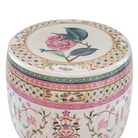 Singa Brass & Ceramic Jardiner Porcelain Stool