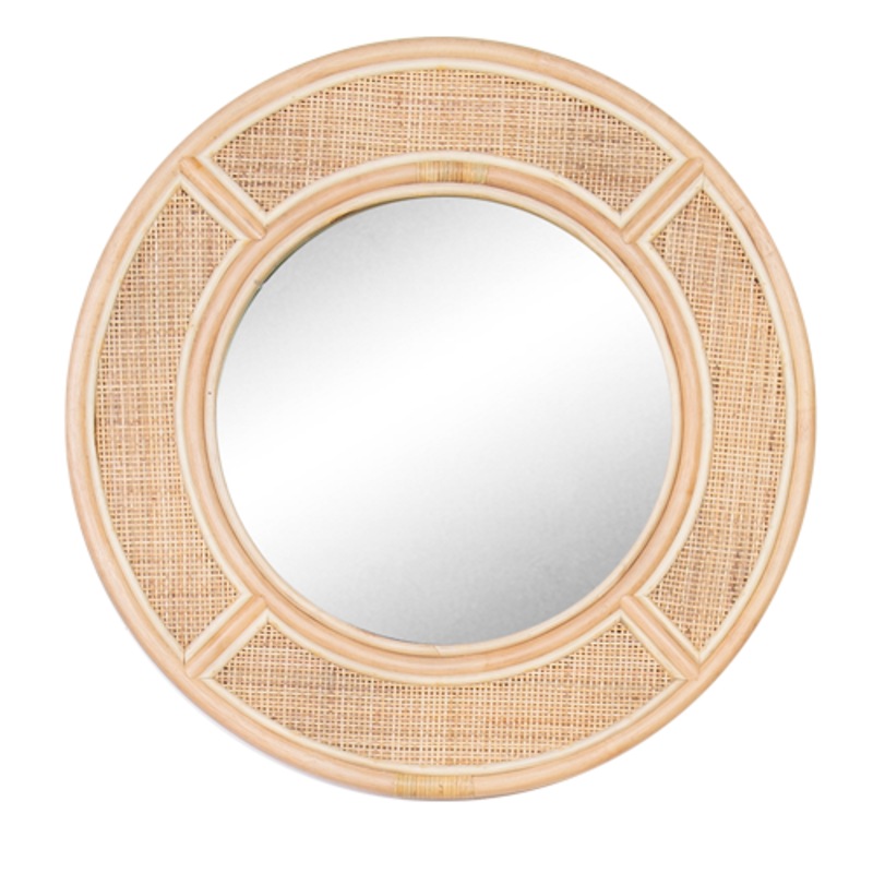 Buy DWBH Luna Rattan Round Mirror MyDeal