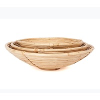 Habitate Naini (Set Of 3) Handmade Cane Decorative Fruit Bowls