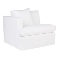 Luxe Living Birkshire Slip Cover Corner Seat Chair in White Linen