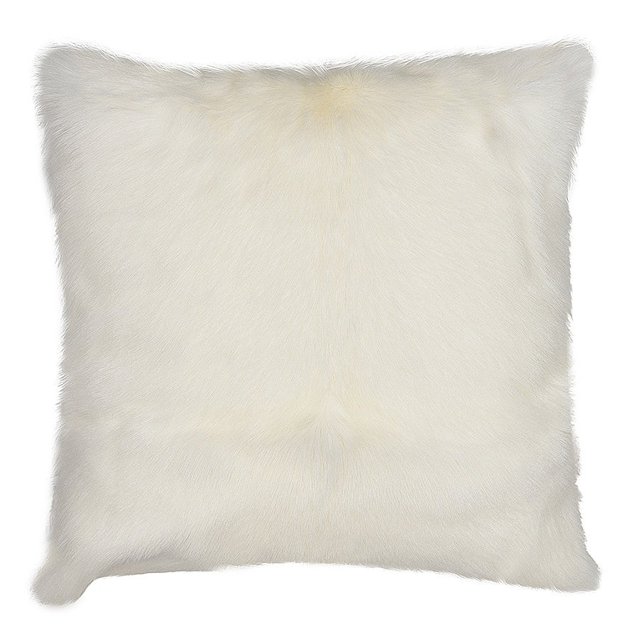 NSW Leather Goatskin Square Cushion in White