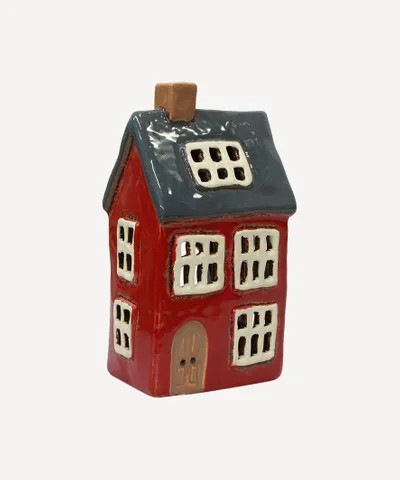 Buy Provincial & Rustic Tea Light House - Alsace Red Chalet with Navy ...