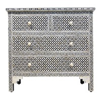 Zohi Interiors Bone Inlay 4 Drawer Chest in Celtic Black