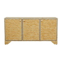 Zohi Interiors Bone Inlay Buffet in Chevron/Yellow