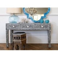 Zohi Interiors Bone Inlay Console Table in Black
