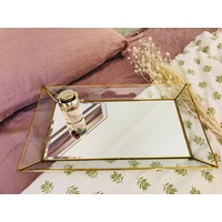 Zohi Interiors Brass & Glass Large Tray